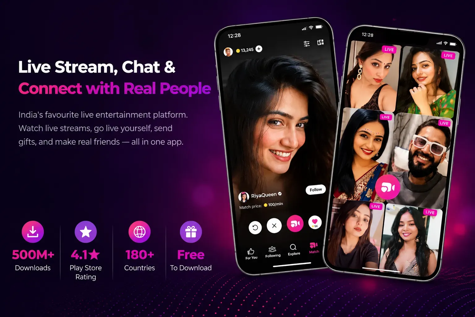 Tango India live streaming interface